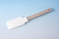 Stielschaber mit Holzgriff, weiß - 27,0 cm